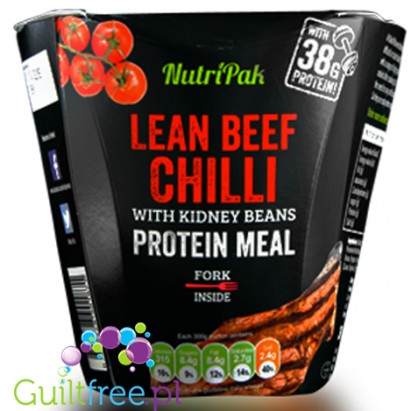 NutriPak - Chilli z wołowiny z fasolką kidney 38g białka, gotowe danie