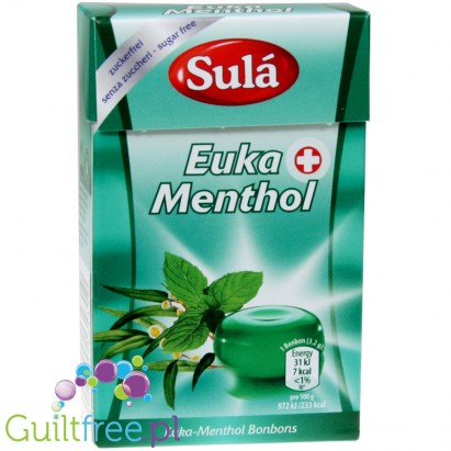 Sulá zuckerfreie Eukalypts-Menthol Bonbons mit Süßungsmittelm - Eukaliptus-mint sweet sugar-free candy with sweeteners