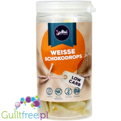 Soulfood LowCarberia Weiße Schokodrops - white chocolate droplets with maltitol