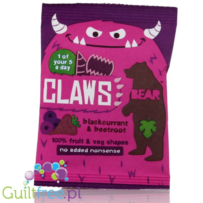 Bear Claws Blackcurrant & Beetroot, fruit & veggie natural snack