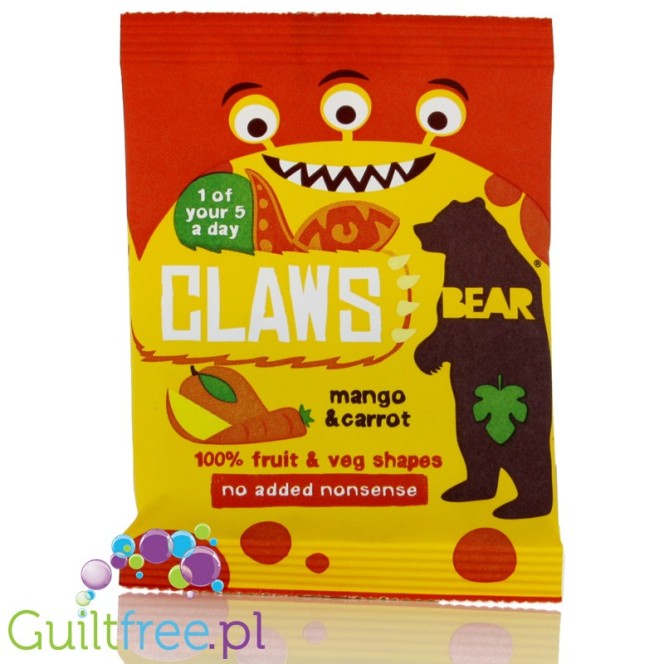 Bear Claws Carrot & Mango, fruit & veggie natural snack