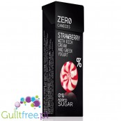 Zero strawberry and greek yoghurt candy with sweeteners - sugar free candies with Greek yoghurt and strawberry flavored cream