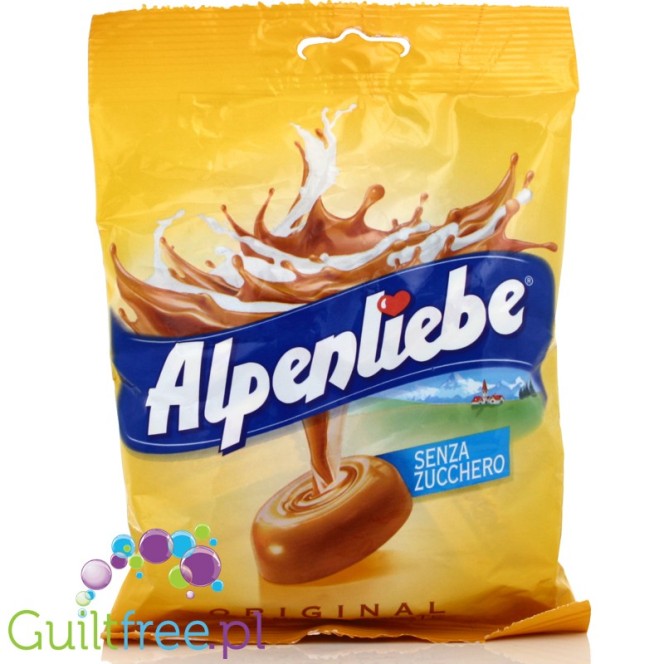 Alpenliebe Original Caramelle Colate senza zucchero - buttermilk chocolate caramel without sugar, contains sweeteners