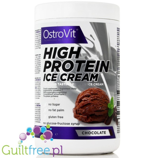 Ostrovit High Protein Ice Cream Chocolate Flavor - a mixture for the preparation of high protein chocolate ice cream
