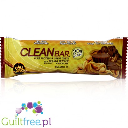 Clean Bar PB Chocolate, baton 20g białka & 22g błonika