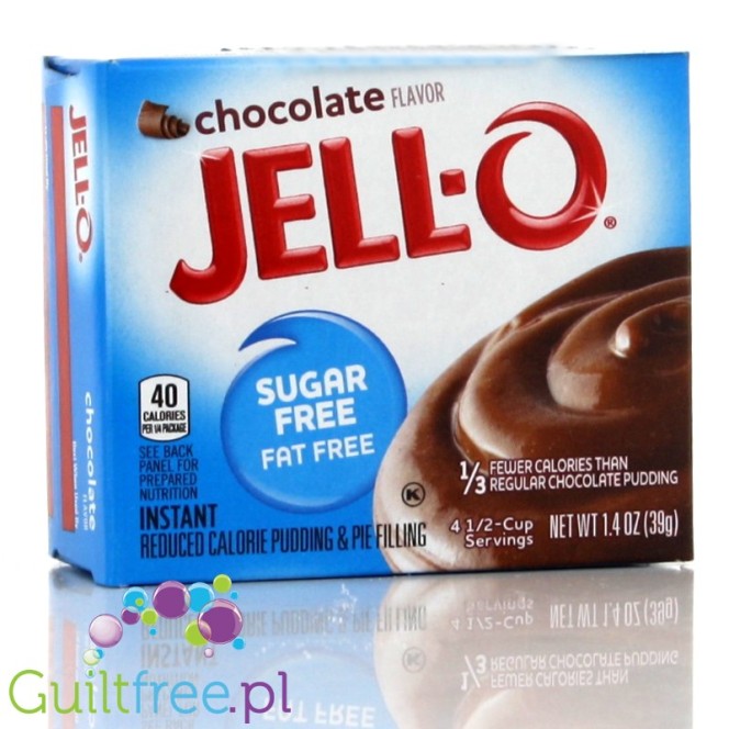 Jell-O Chocolate - budyń Zero cukru & Zero tłuszczu o obniżonej kaloryczności, instant, smak czekoladowy