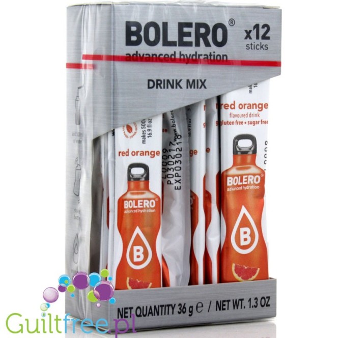 Bolero Sticks Stevia Red Orange, instant drink, 12 sachets