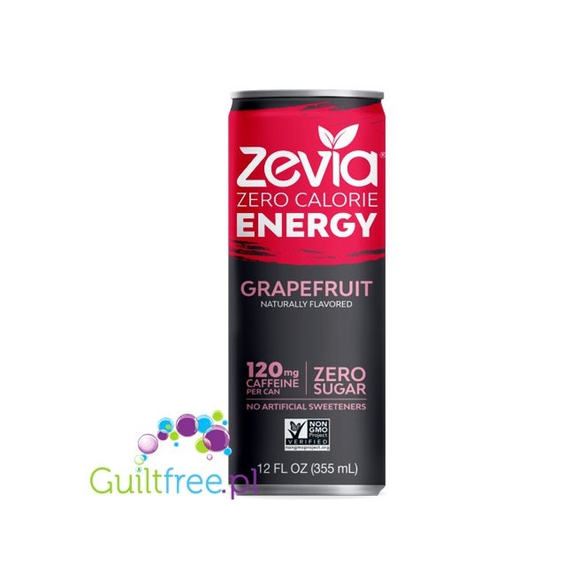 Zevia Energy Grapefruit 100% naturalny napój energetyczny ze stewią