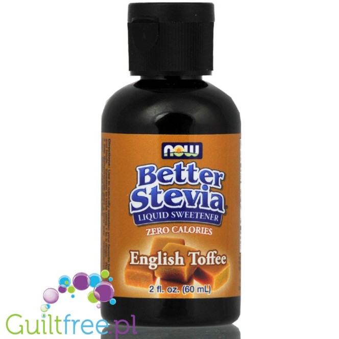 NOW Foods Better Stevia English Toffee - organiczny słodzik toffee, zero kalorii