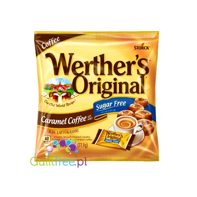 Werther's Original Caramel Coffee, cukierki bez cukru Karmel & Kawa, USA