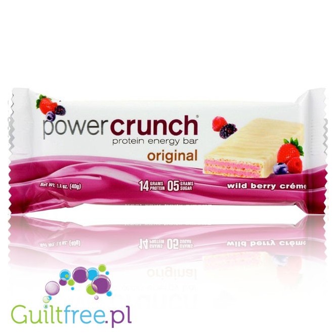 Power Crunch Wild Berry Creme - proteinowy wafelek ze stewią, Śmietanka & Owoce Leśne