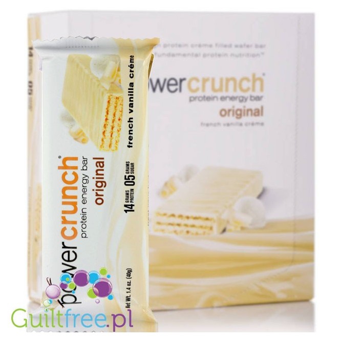 Power Crunch French Vanilla Crème PUDEŁKO x 12 SZT - proteinowy wafelek ze stewią 14g białka