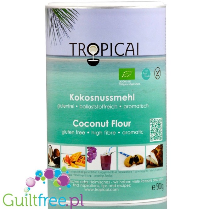 Tropicai organiczna mąka kokosowa odtłuszczona19g białka / 233kcal