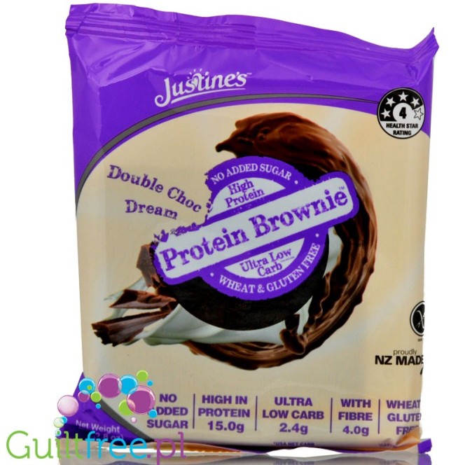 Justine's Cookies czekoladowe brownie białkowe 0,5g cukru