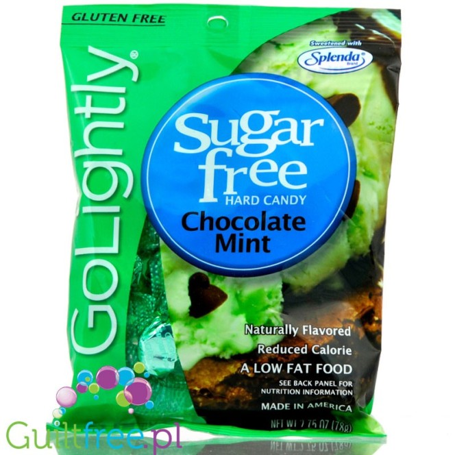 GoLightly Sugar Free Chocolate Mint candy - Peg Bag 78g
