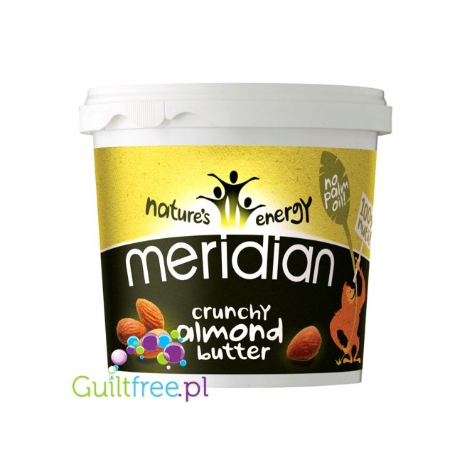 Meridian crunchy almond butter 100% nuts - Almond butter roasted almonds, coarsely ground, with no added sugar and no salt
