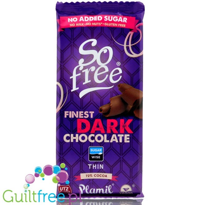 Plamil So Free vegan finest dark chocolate 72% cocoa, 80g