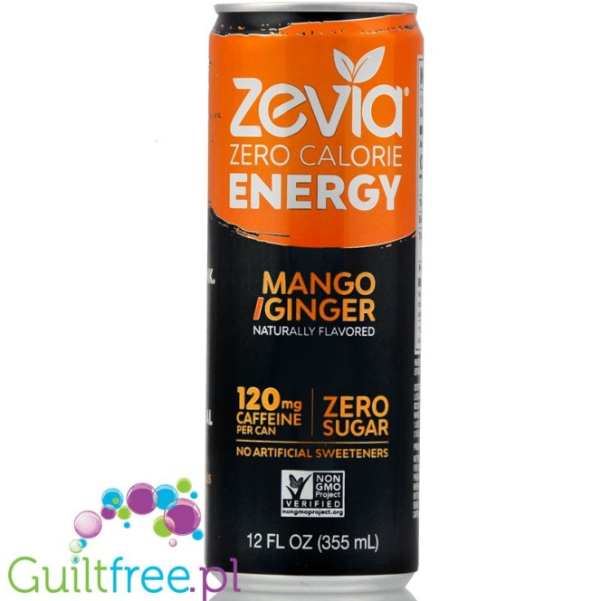 Zevia Energy Mango & Imbir 100% naturalny napój energetyczny ze stewią