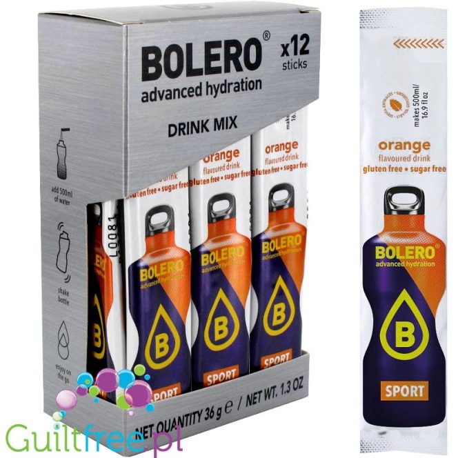 Bolero Sticks Stevia Isotonic Sport, instant drink, 12 sachets