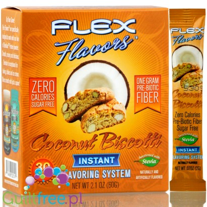 Flax Flavors Coconut Biscotii zero calorie system