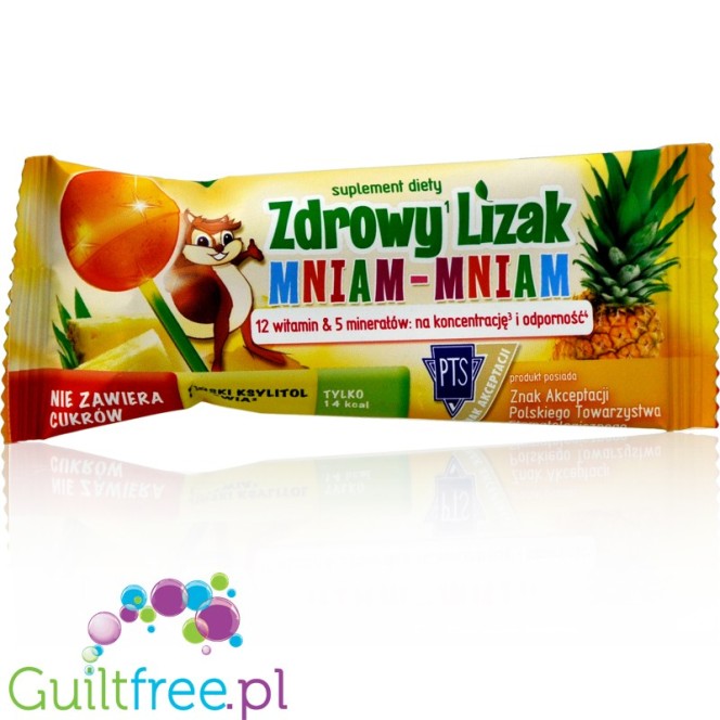 Mniam sugarfree pineapple lollipop with stevia and xylitol