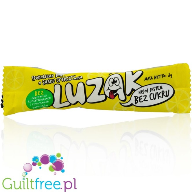 Luzak Lemon, sugarfree lollipop with stevia