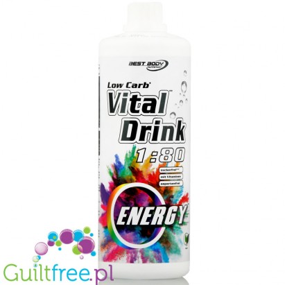 Best Body Vital Drink Energy 1L - koncentrat bez cukru z L-karnityną i witaminami