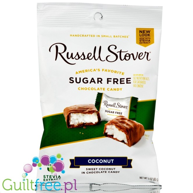 Russell Stover Sugar Free Coconut Bag Peon covered in Chocolate Candy