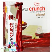 Power Crunch Red Velvet PUDEŁKO x 12 SZT - proteinowe wafelki ze stewią