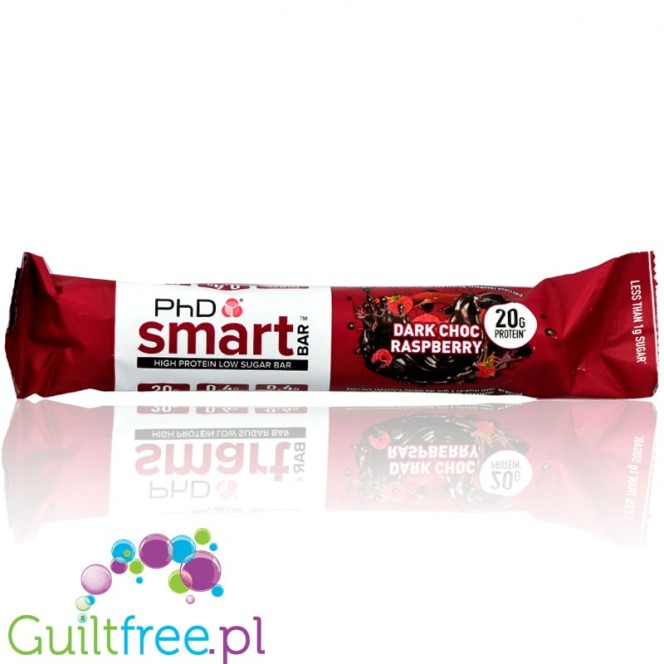 Phd Smart Dark Chocolate Raspberry sugar free protein bar