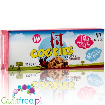 Whoopy Whey sugar free protein cookies with chocolate & cranberries