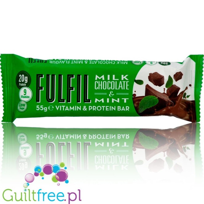Fulfil Milk Chocolate & Mint baton proteinowy z witaminami (Mięta & Mleczna Czekolada)