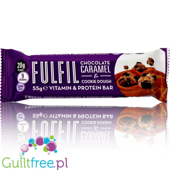 Fulfil Chocolate, Caramel & Cookie Dough protein bar with vitamins