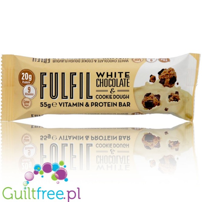 Fulfil White Chocolate Cookie Dough protein bar with vitamins