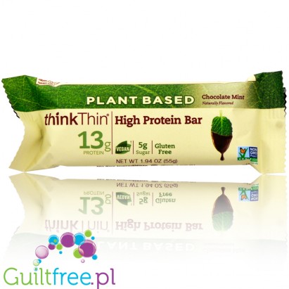 ThinkThin High Protein Bars, Plant Based, Chocolate Mint