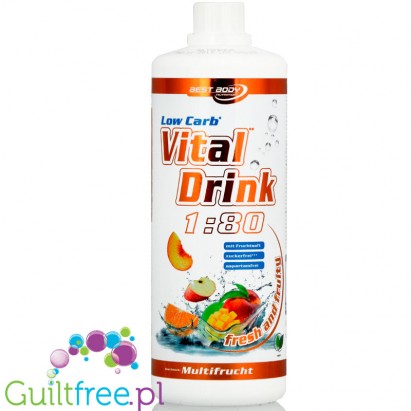 Vital Drink Multiowoc 1L - koncentrat bez cukru do przygotowania 80L napoju, L-karnityna i witaminy
