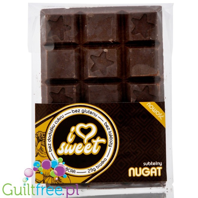 iLoveSweet Subtelny Nugat - ciemna czekolada białkowa z orzechami laskowymi