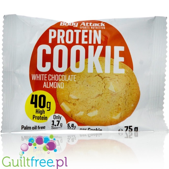 Body Attack Protein Cookie Biała Czekolada & Migdały - ciastko proteinowe 40g białka