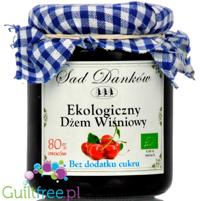 Sad Danków, no sugar added organic black cherry jam