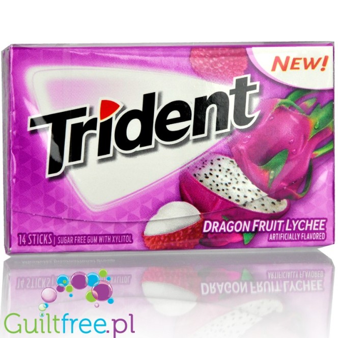 Trident Dragonfruit Lychee (Liczi & Smoczy Owoc) - guma do żucia bez cukru, z ksylitolem