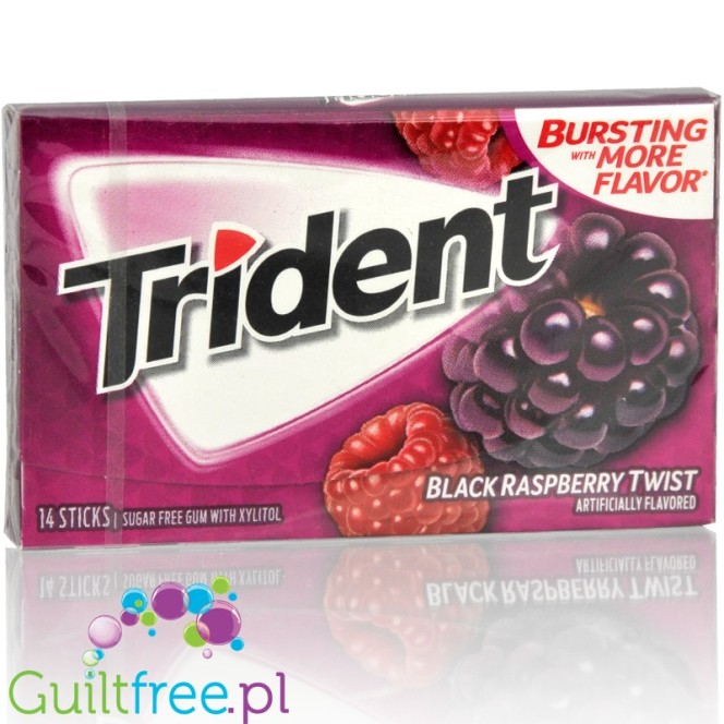 Trident Black Raspberry Twist guma do żucia bez cukru, z ksylitolem, malinowa