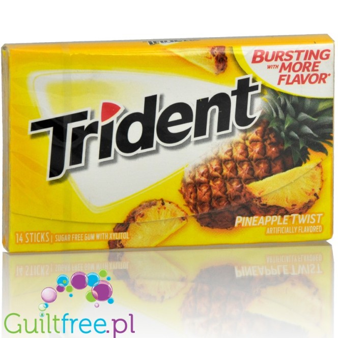 Trident Pineapple Twist guma do żucia bez cukru, z ksylitolem, ananasowa