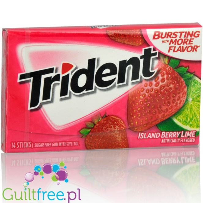 Trident Island Berry Lime (Malina & Limonka) - guma do żucia bez cukru, z ksylitolem