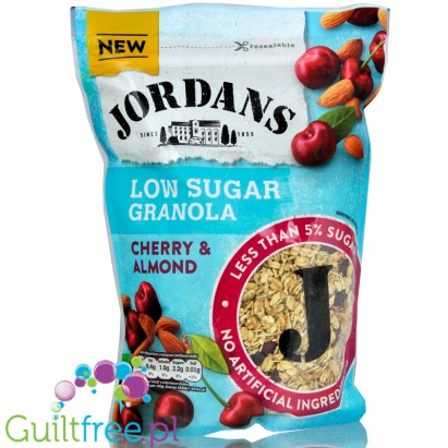 Jordans Low Sugar Granola Cherry & Almond płatki śniadaniowe bez cukru