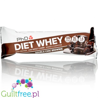 PhD Diet Whey Double Chocolate Brownie - baton 21g białka z L-karnityną