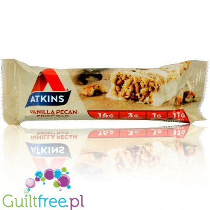 Atkins Meal Vanilla Pecan Crisp Bar baton białkowy bez maltitolu