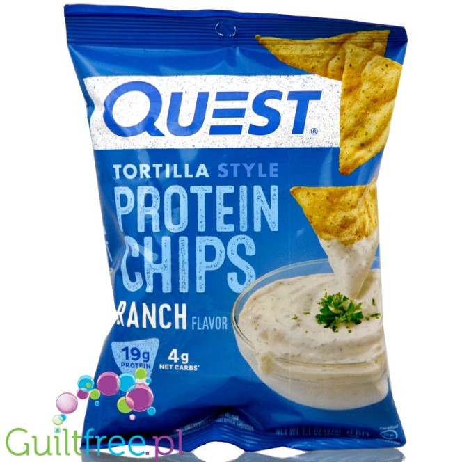 Quest Tortilla Chips, Ranch - chipsy proteinowe 18g białka, Zioła & Śmietanka