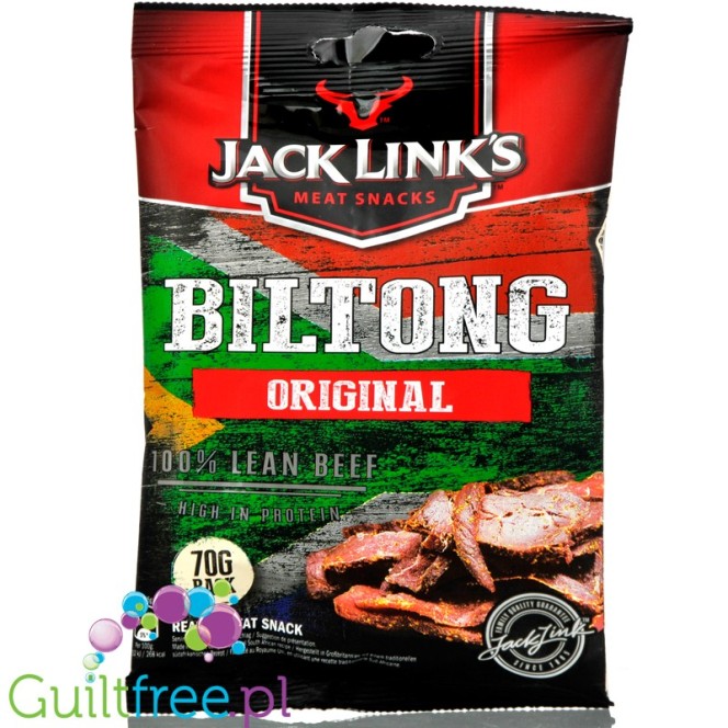 Jack Links Biltong Original XXL, suszona wołowina 53g białka, 70g