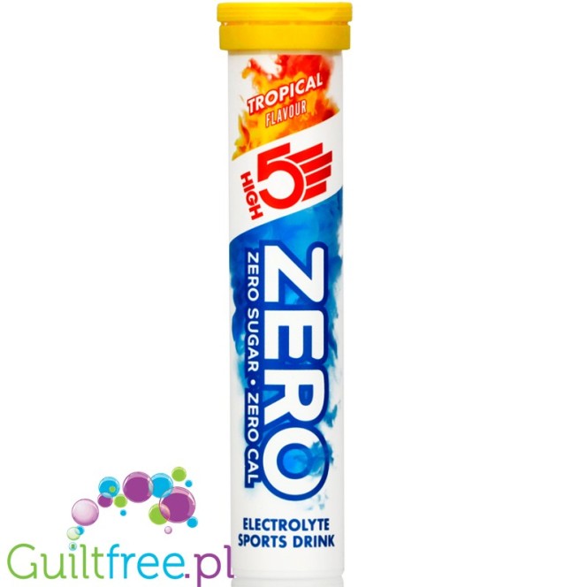 HIGH5 Zero Tropical - elektrolity bez cukru w tabletkach, smak owoce egzotyczne