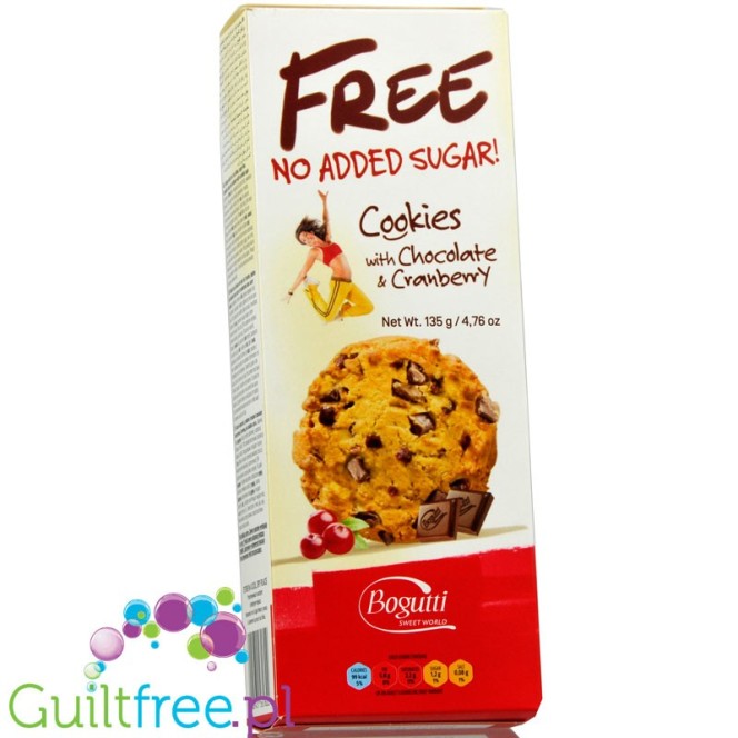 Bogutti sugar free cookies with chocolate and cranberries